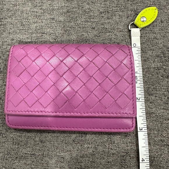 Bottega Veneta Intrecciato Weave Leather Wallet Purple - Picture 16 of 16